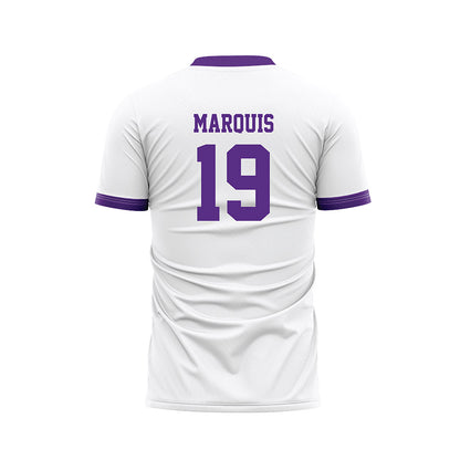 Stonehill - NCAA Men's Soccer : Ethan Marquis - White Soccer Jersey-1