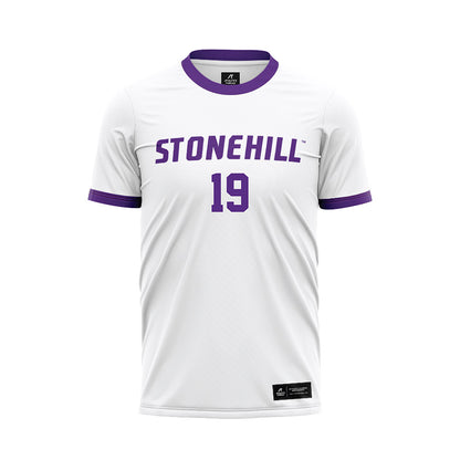 Stonehill - NCAA Men's Soccer : Ethan Marquis - White Soccer Jersey-0