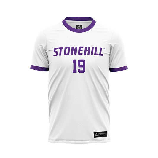 Stonehill - NCAA Men's Soccer : Ethan Marquis - White Soccer Jersey-0