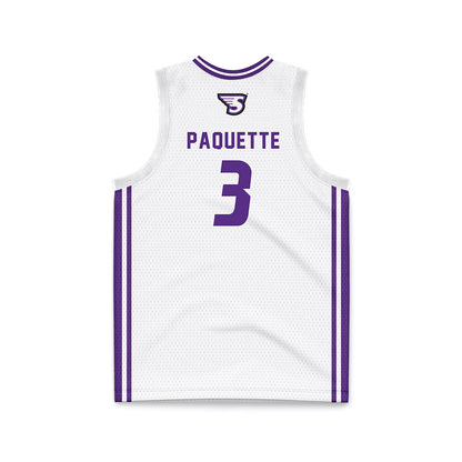 Stonehill - NCAA Women's Basketball : Brooke Paquette - White Basketball Jersey-1