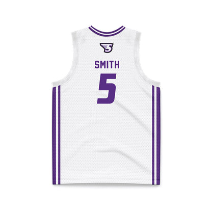 Stonehill - NCAA Women's Basketball : Rissi Smith - White Basketball Jersey-1