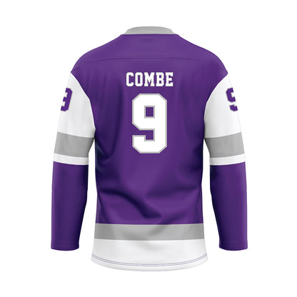 Stonehill - NCAA Women's Ice Hockey : Summer Combe - Purple Hockey Jersey-1