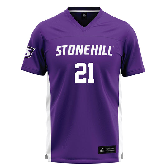 Stonehill - NCAA Women's Lacrosse : Val Beigel - Purple Lacrosse Jersey-0