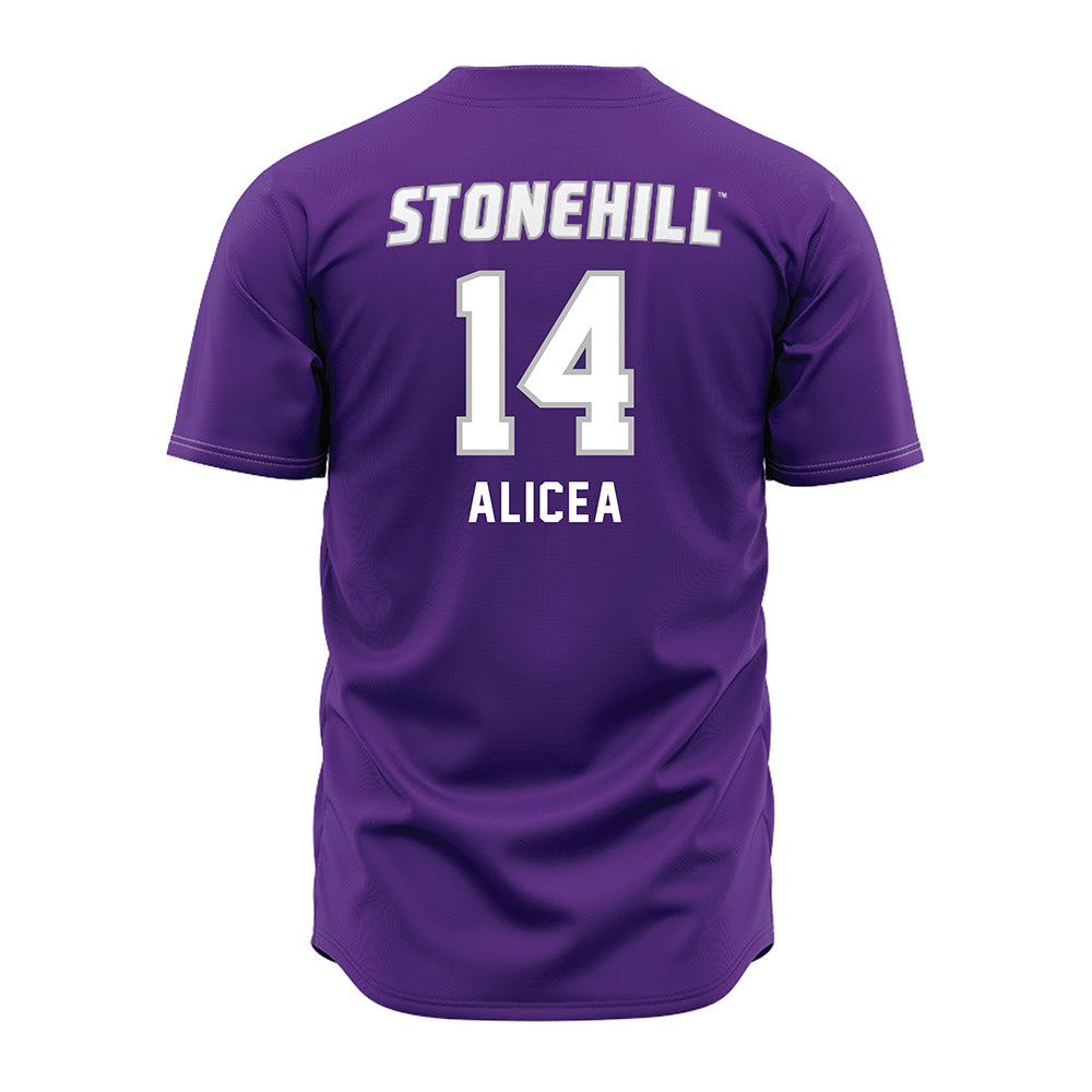 Stonehill - NCAA Softball : Juliana Alicea - Purple Jersey-1