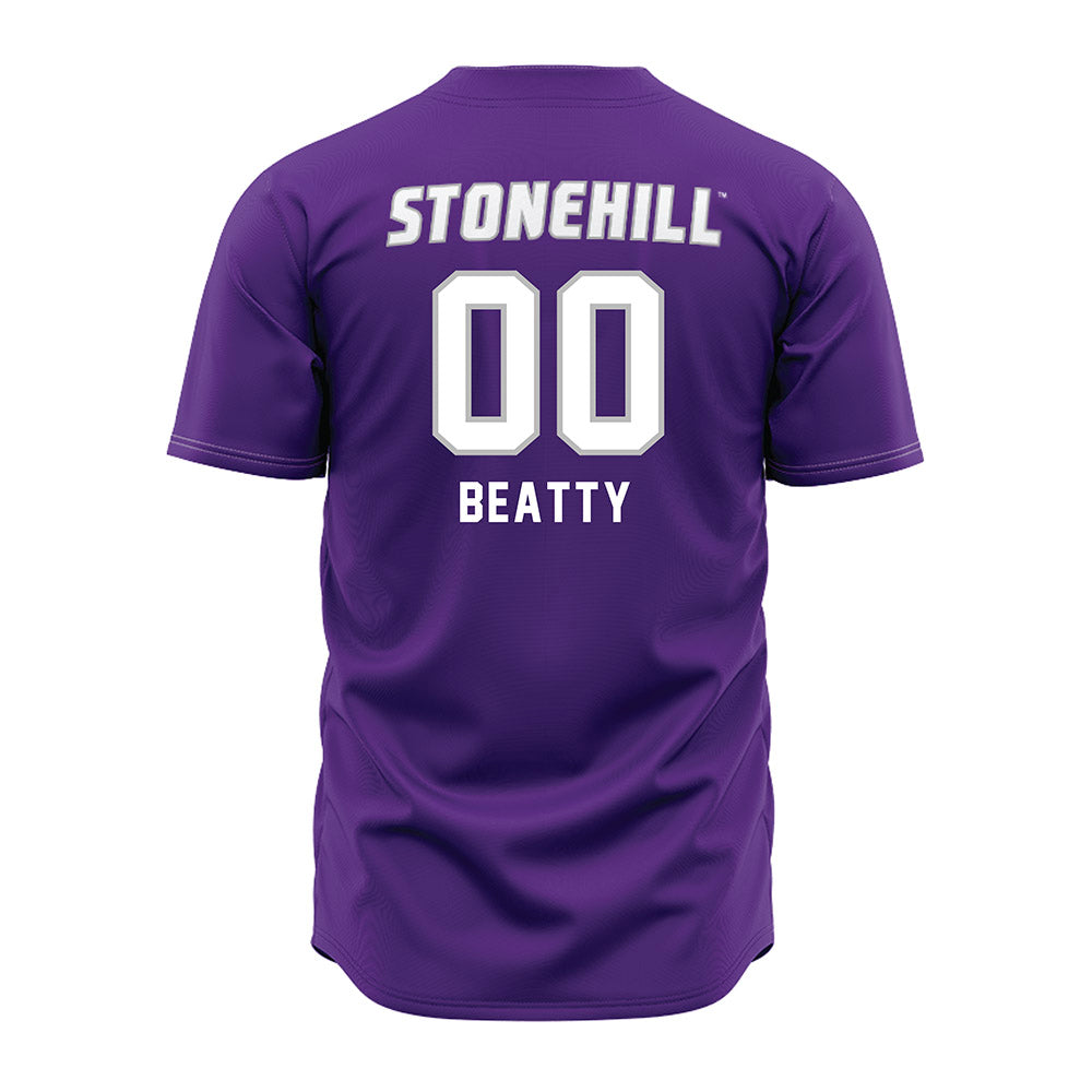 Stonehill - NCAA Softball : Alana Beatty - Purple Jersey-1