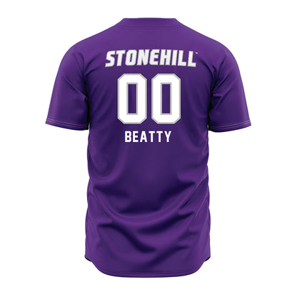 Stonehill - NCAA Softball : Alana Beatty - Purple Jersey-1