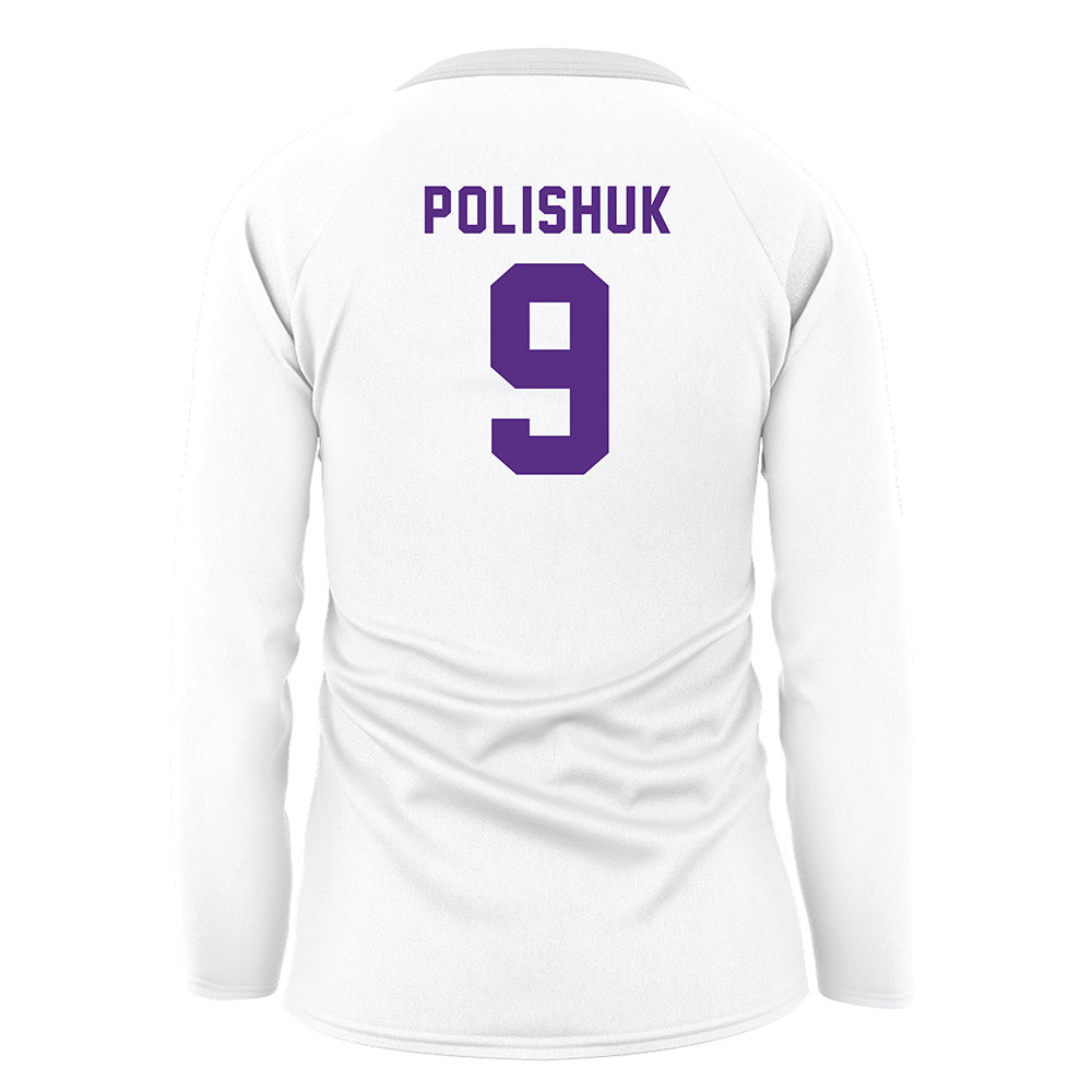 Stonehill - NCAA Women's Volleyball : Gabrielle (Gabi) Polishuk - White Volleyball Jersey-1