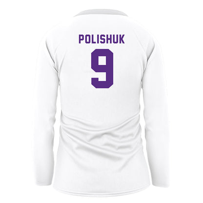 Stonehill - NCAA Women's Volleyball : Gabrielle (Gabi) Polishuk - White Volleyball Jersey-1
