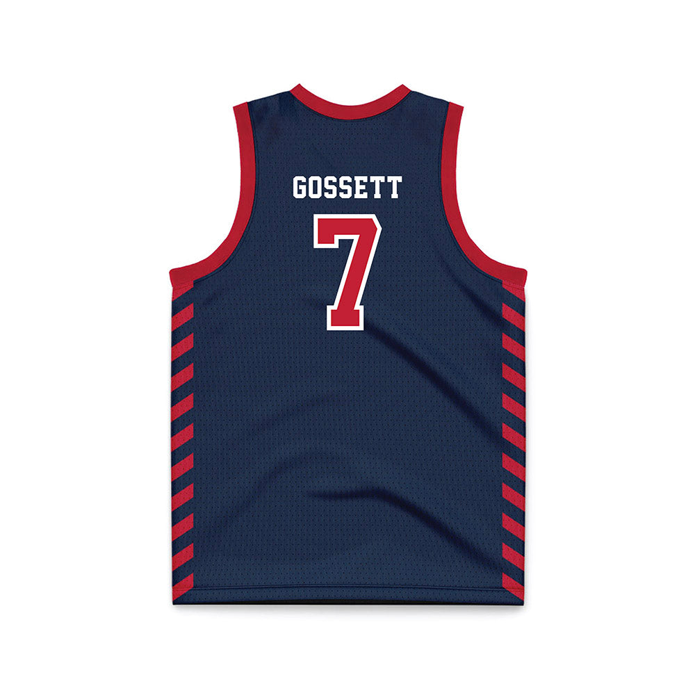 Samford - NCAA Men's Basketball : JD Gossett - 2024 Navy Basketball Jersey-1