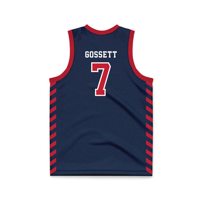Samford - NCAA Men's Basketball : JD Gossett - 2024 Navy Basketball Jersey-1