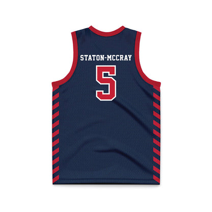 Samford - NCAA Men's Basketball : AJ Staton-McCray - 2024 Navy Basketball Jersey-1