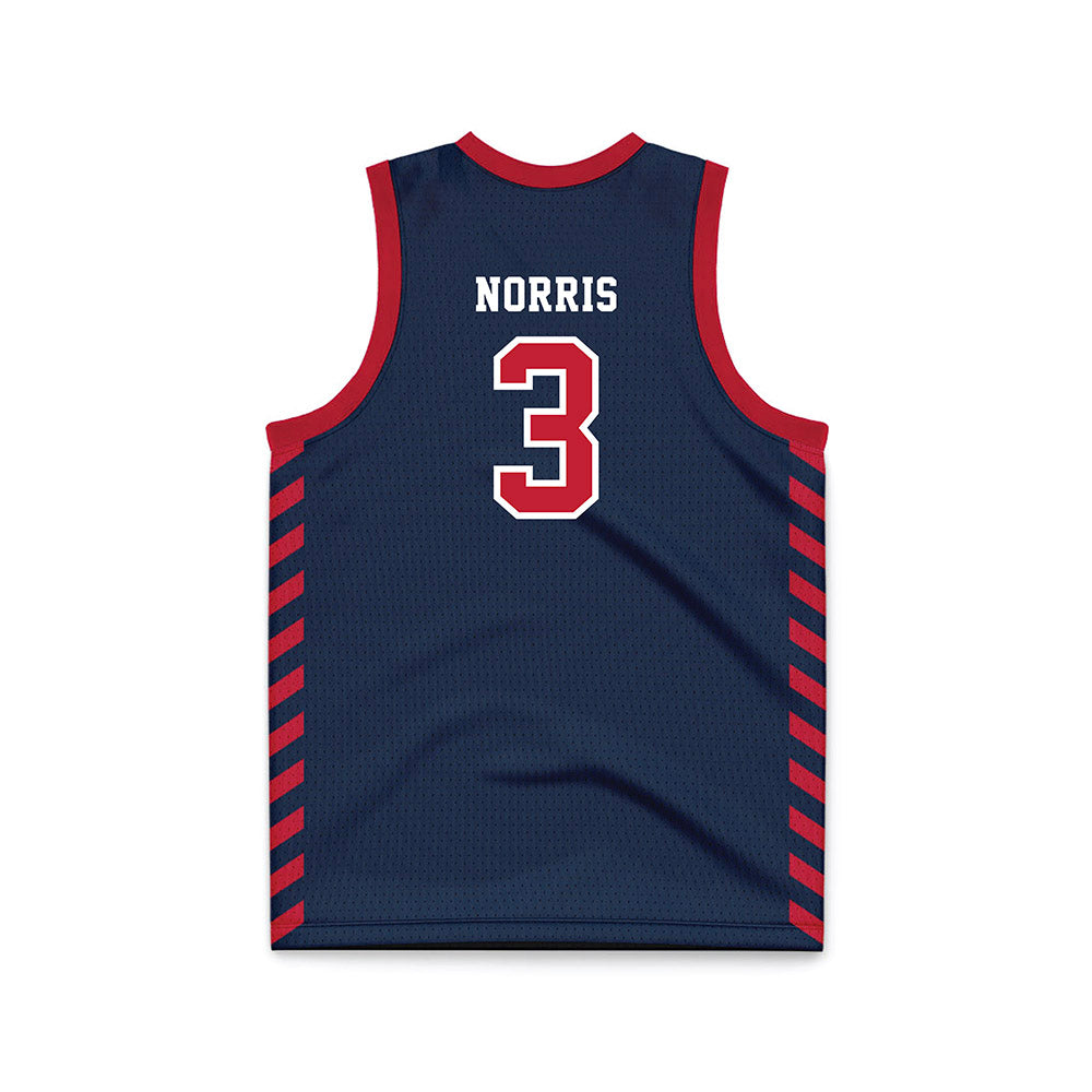 Samford - NCAA Men's Basketball : Keaton Norris - 2024 Navy Basketball Jersey-1