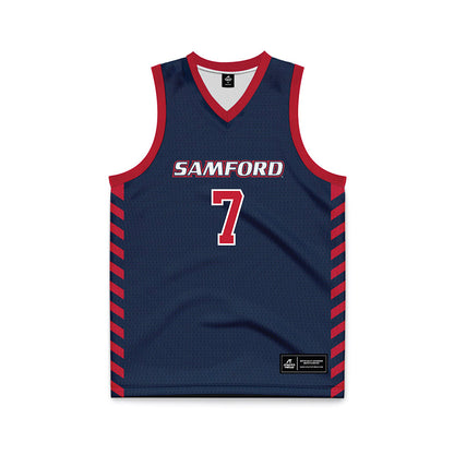 Samford - NCAA Men's Basketball : JD Gossett - 2024 Navy Basketball Jersey-0