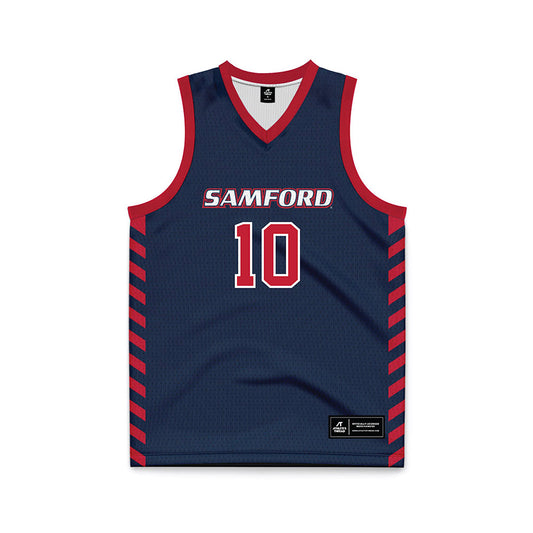 Samford - NCAA Men's Basketball : Kam Martin - 2024 Navy Basketball Jersey-0