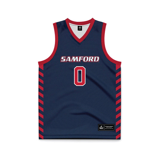 Samford - NCAA Men's Basketball : Win Miller - 2024 Navy Basketball Jersey-0