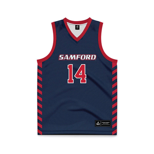 Samford - NCAA Men's Basketball : Brandon Fussell - 2024 Navy Basketball Jersey-0