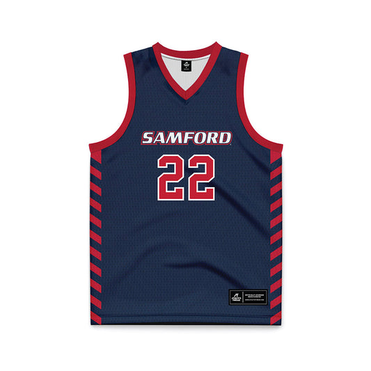 Samford - NCAA Men's Basketball : Jaxon Pollard - 2024 Navy Basketball Jersey-0