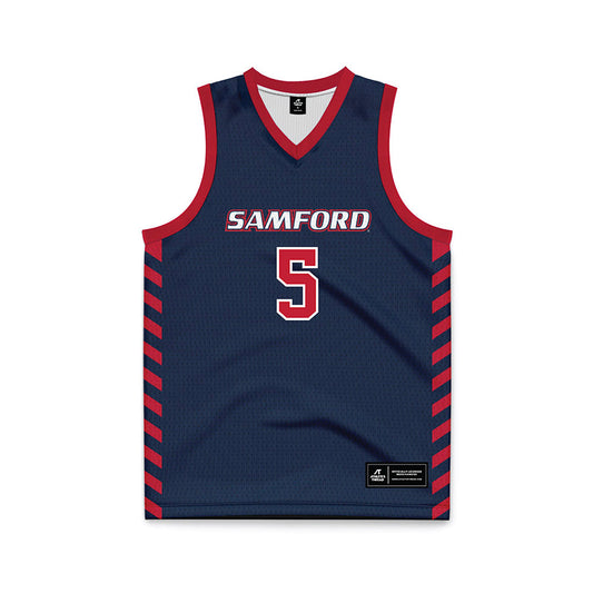 Samford - NCAA Men's Basketball : AJ Staton-McCray - 2024 Navy Basketball Jersey-0