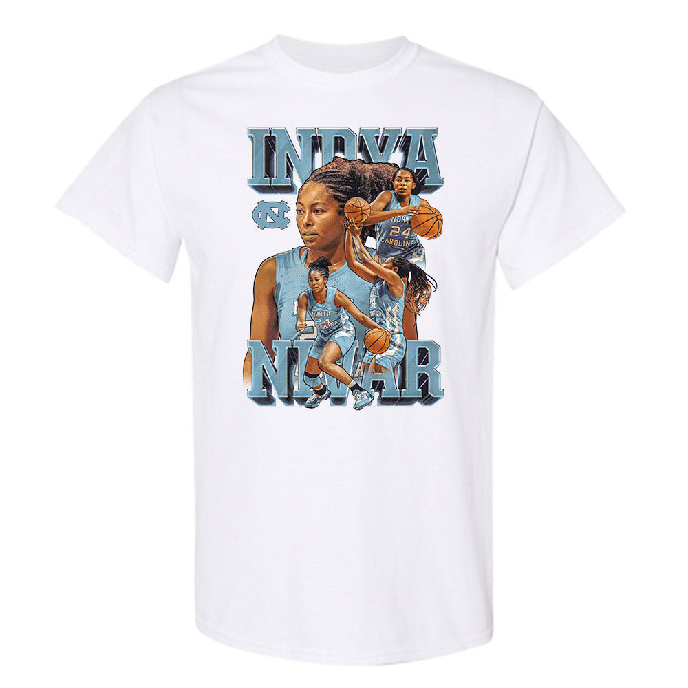 UNC - NCAA Women's Basketball : Indya Nivar - Player Collage T-Shirt-0