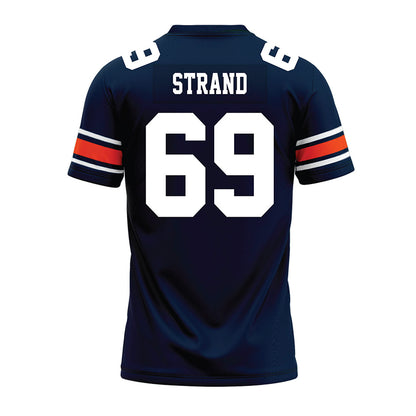 Auburn - NCAA Football : Jacob Strand - Navy Premium Football Jersey-1