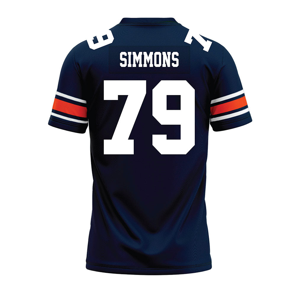 Auburn - NCAA Football : Jo Simmons - Navy Premium Football Jersey-1
