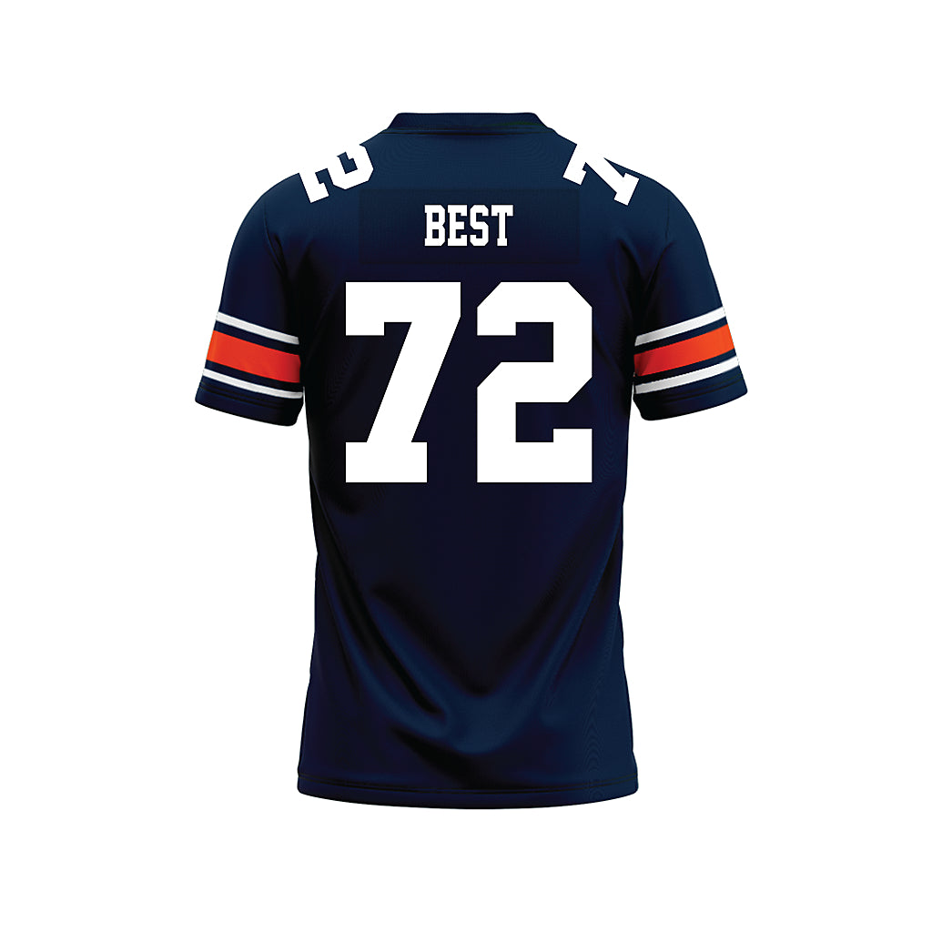 Auburn - NCAA Football : Cole Best - Navy Premium Football Jersey-1