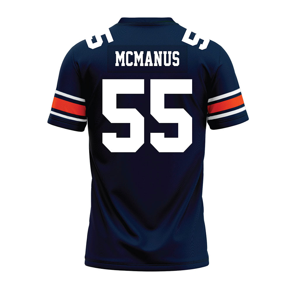 Auburn - NCAA Football : Kenneth McManus - Navy Premium Football Jersey-1