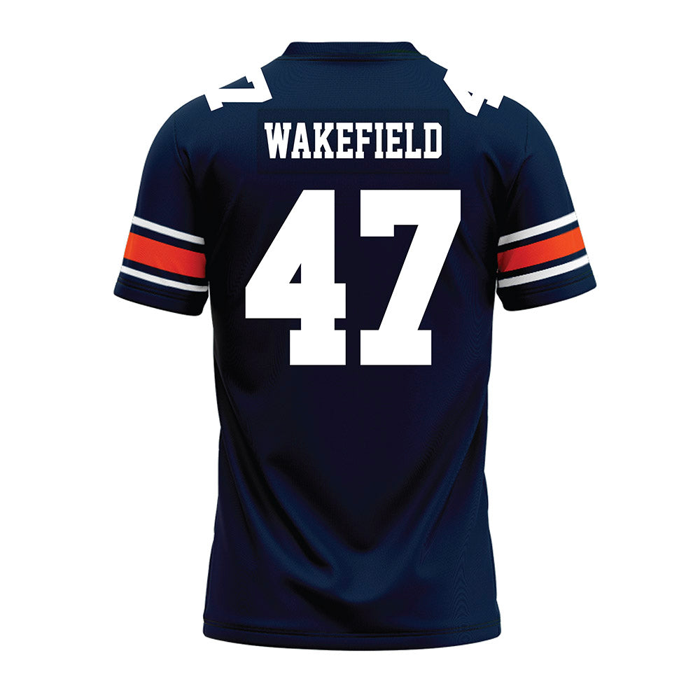 Auburn - NCAA Football : Travis Wakefield - Navy Premium Football Jersey-1