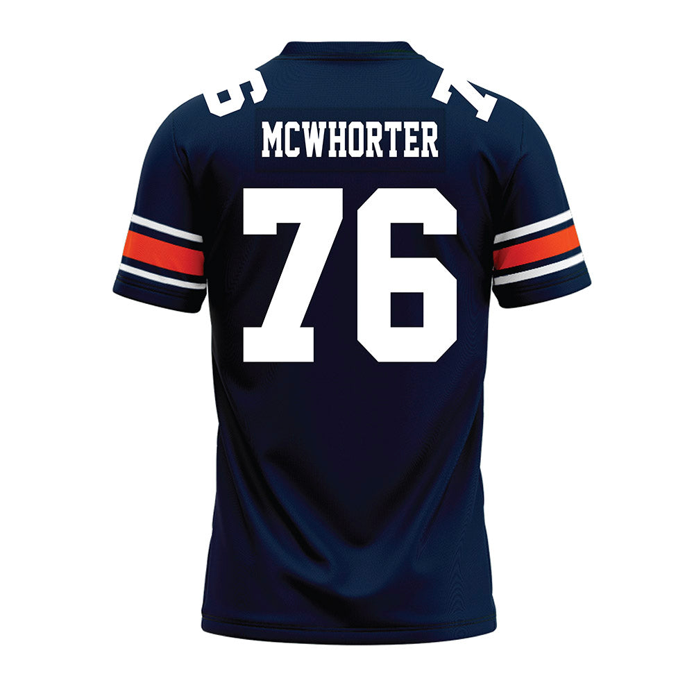Auburn - NCAA Football : Bear McWhorter - Navy Premium Football Jersey-1