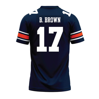 Auburn - NCAA Football : Byrum Brown - Navy Premium Football Jersey-1