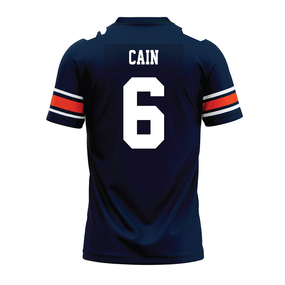 Auburn - NCAA Football : Bryce Cain - Navy Premium Football Jersey-1