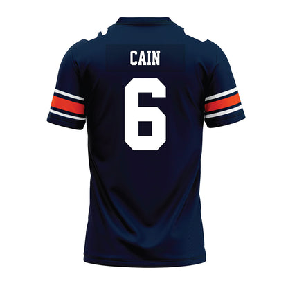 Auburn - NCAA Football : Bryce Cain - Navy Premium Football Jersey-1