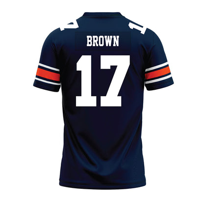 Auburn - NCAA Football : Byrum Brown - Navy Premium Football Jersey-1