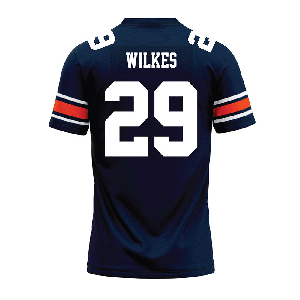 Auburn - NCAA Football : Jaquez Wilkes - Navy Premium Football Jersey-1