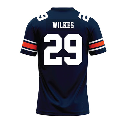 Auburn - NCAA Football : Jaquez Wilkes - Navy Premium Football Jersey-1
