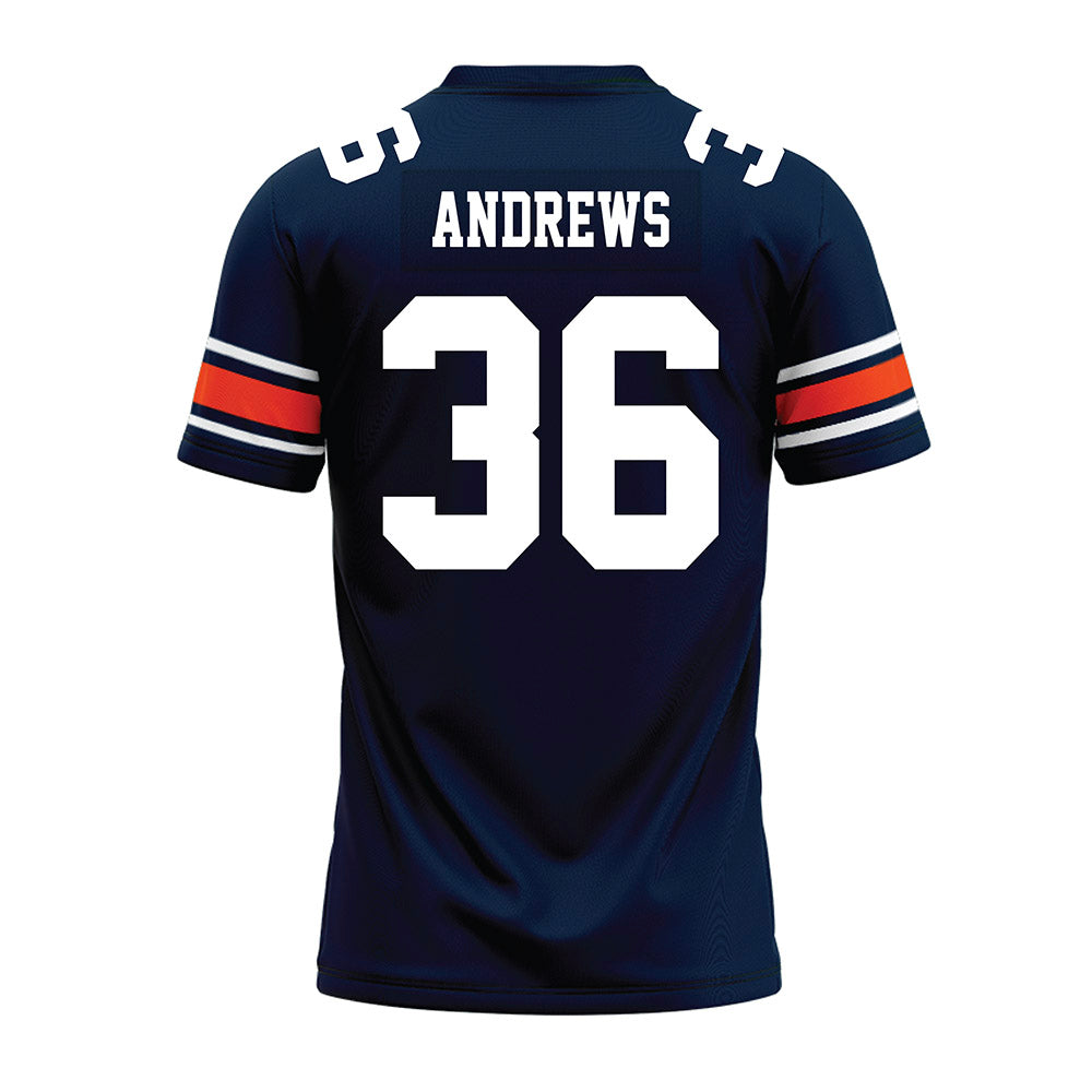 Auburn - NCAA Football : Stuart Andrews - Navy Premium Football Jersey-1
