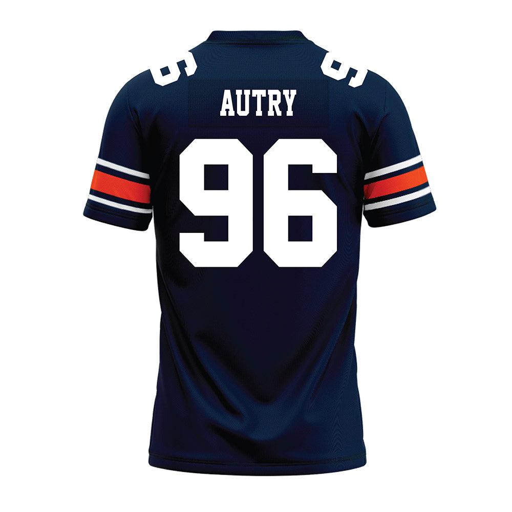 Auburn - NCAA Football : Malik Autry - Navy Premium Football Jersey-1