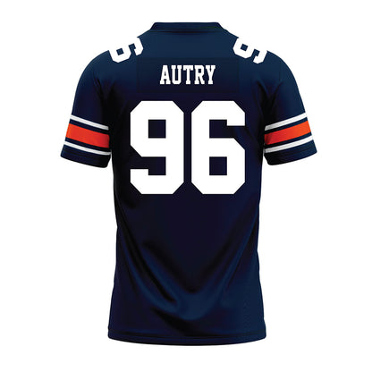 Auburn - NCAA Football : Malik Autry - Navy Premium Football Jersey-1