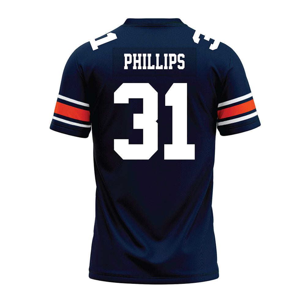 Auburn - NCAA Football : Joseph Phillips - Navy Premium Football Jersey-1