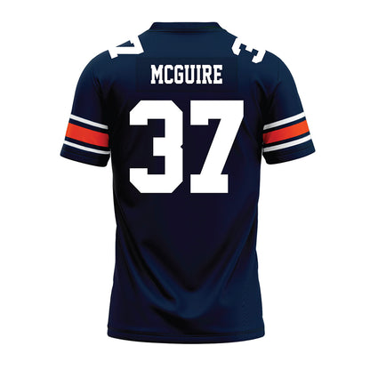 Auburn - NCAA Football : John McGuire - Navy Premium Football Jersey-1