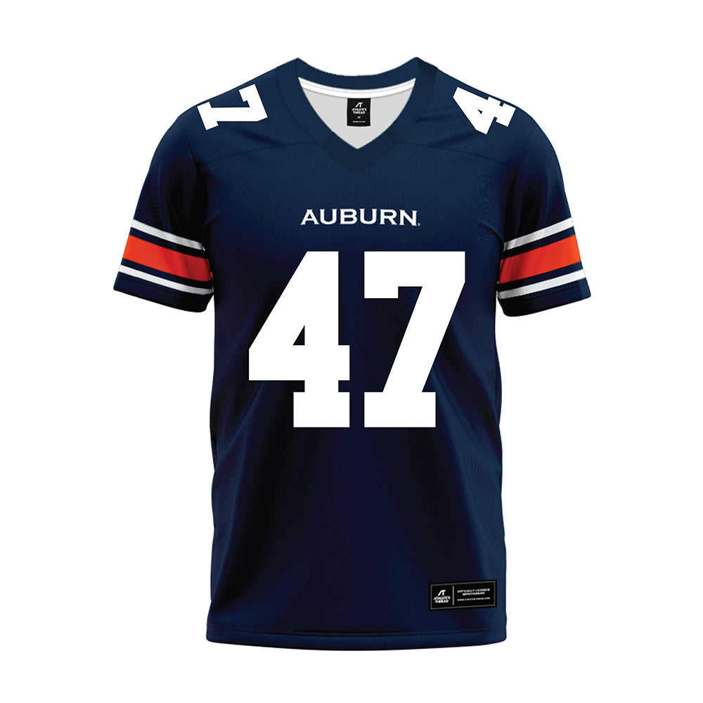 Auburn - NCAA Football : Travis Wakefield - Navy Premium Football Jersey-0