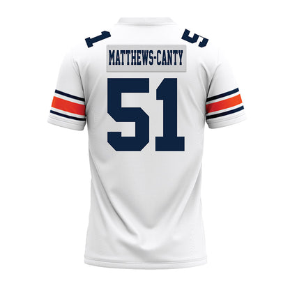 Auburn - NCAA Football : Michael Matthews-Canty - White Premium Football Jersey-1