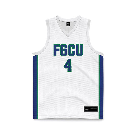 FGCU - NCAA Women's Basketball : Karina Gordon - White Basketball Jersey-0