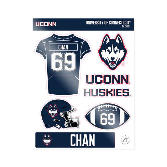 UConn - NCAA Football : Ty Chan - Sticker Sheet-0