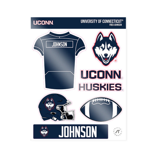 UConn - NCAA Football : Fred Johnson - Sticker Sheet-0