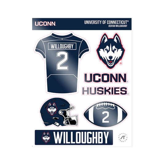UConn - NCAA Football : Jediyah Willoughby - Sticker Sheet-0