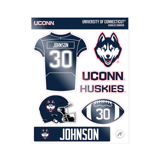 UConn - NCAA Football : Charles Johnson - Sticker Sheet-0