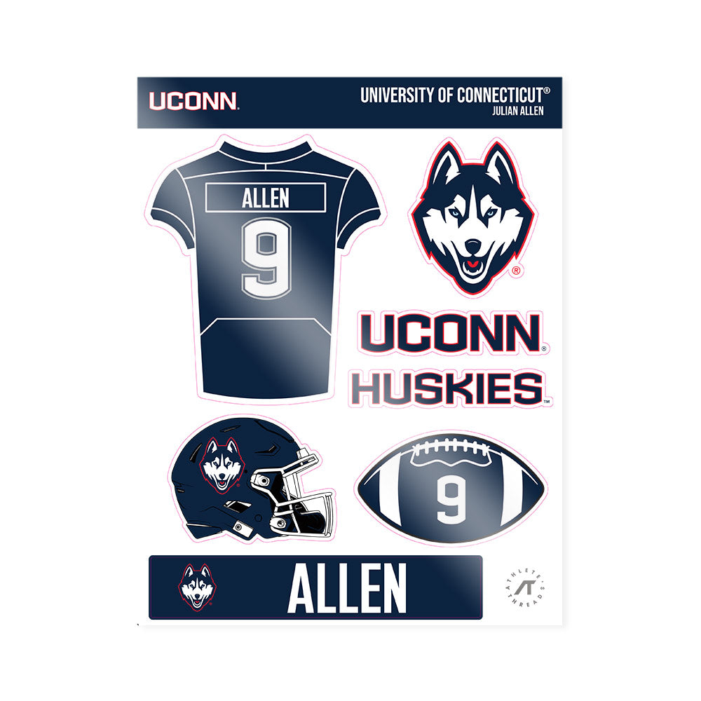 UConn - NCAA Football : Julian Allen - Sticker Sheet-0