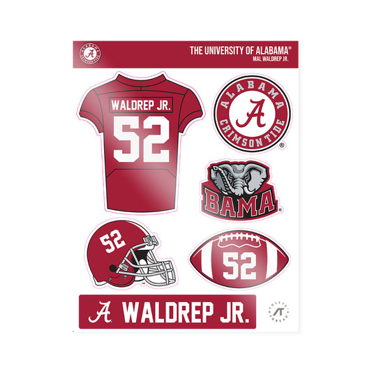 Alabama - NCAA Football : Mal Waldrep Jr. - Sticker Sheet-0