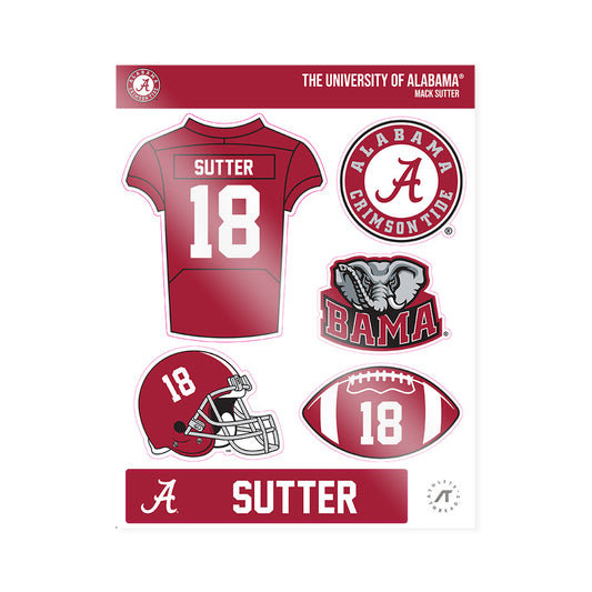Alabama - NCAA Football : Mack Sutter - Sticker Sheet-0